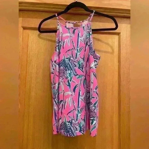 Lily Pulitzer Women’s Tank. XS. Blue and pink elephant print. - Picture 6 of 7
